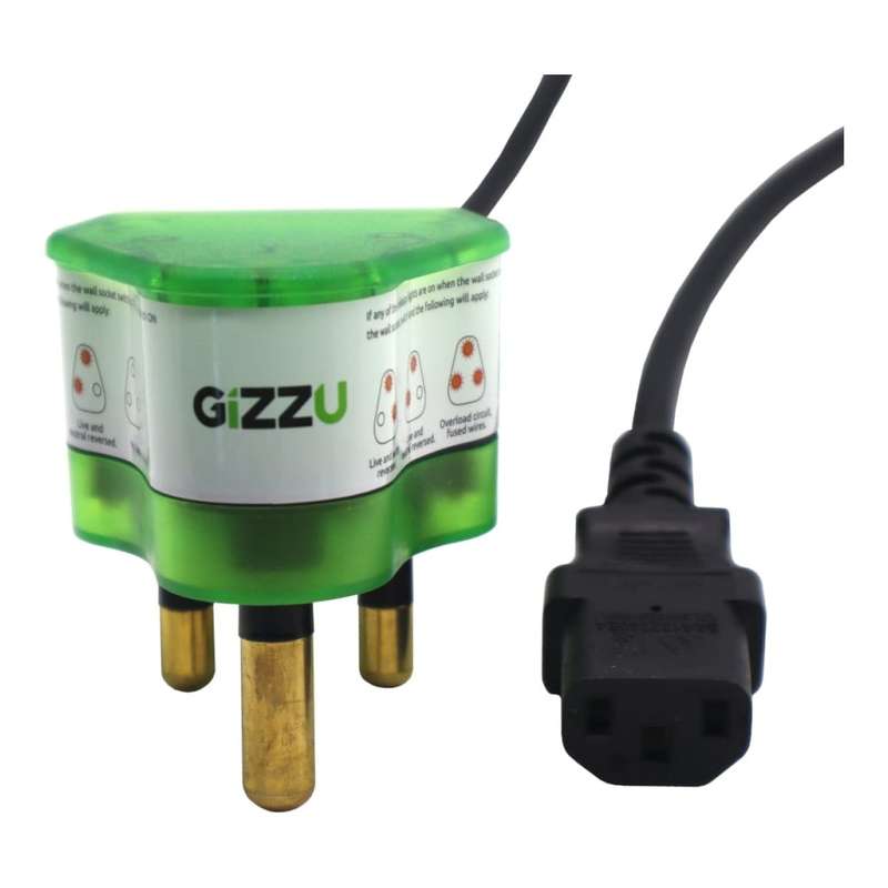 Gizzu Surge Protector 10A Kettle Plug Cable 1.5m GSPIEC1