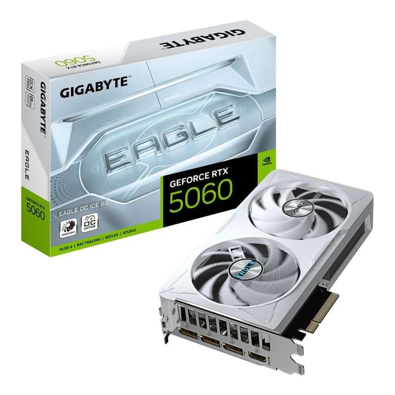 Gigabyte GeForce RTX 5060 Eagle OC ICE 8GB GDDR7 Graphics Card GV-N5060EAGLEOC ICE-8GD