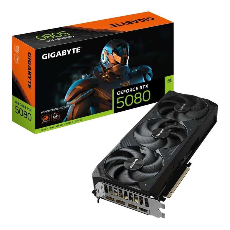 Gigabyte GeForce RTX 5080 Windforce OC SFF 16G 16GB GDDR7 Graphics Card GV-N5080WF3OC-16GD
