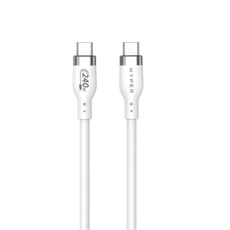 Targus HyperJuice 1m 240W Silicone USB-C to USB-C Charging Cable - White HJ4001WHGL