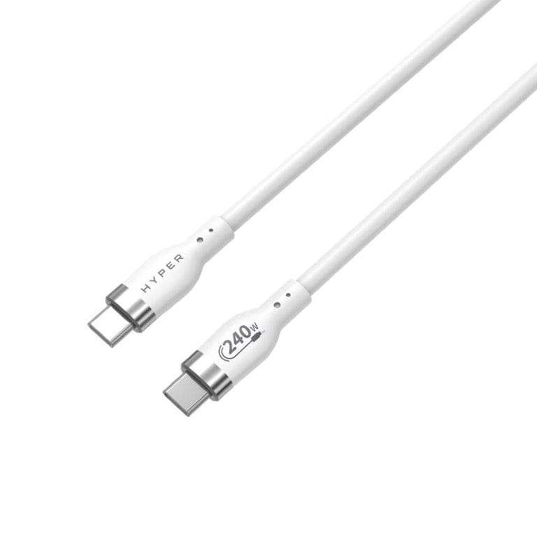 Targus HyperJuice 1m 240W Silicone USB-C to USB-C Charging Cable - White HJ4001WHGL