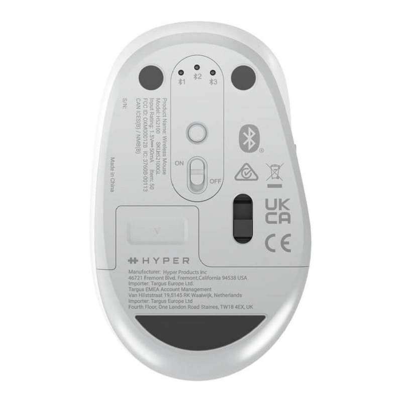 Hyper HyperSpace HS2100GL Bluetooth Mouse - White HS2100GL
