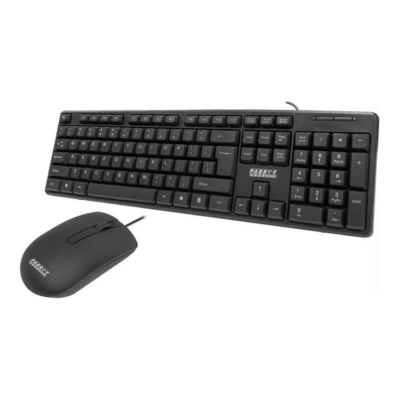 Parrot IC0005 Wired Keyboard and Mouse Combo Black