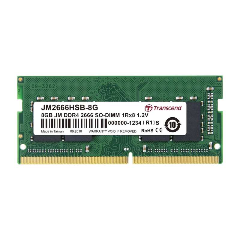 Transcend JetRam JM2666HSB-8G SO-DIMM Memory Module 8GB DDR4 2666Mhz