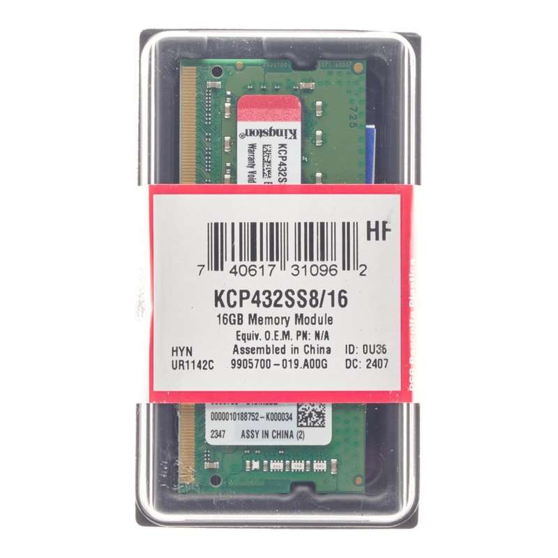 Kingston KCP432SS8/16 Memory Module 16GB 1 x 16GB DDR4 3200MHz (Open Box)