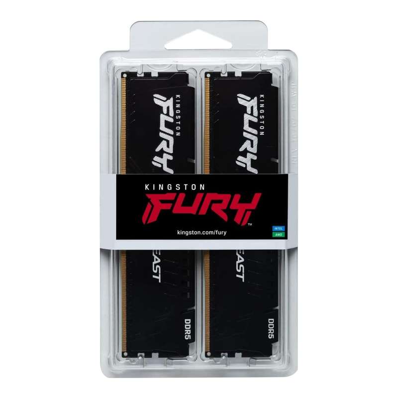 Kingston FURY Beast 128GB DDR5 XMP DIMM Memory Module Black KF552C40BBK4-128