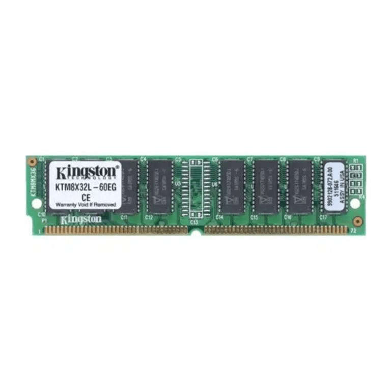 Kingston 32MB DRAM-FPM 60ns Non-ECC SIMM 5V 72-pin 300mil Memory Module KTM8X32L60EG