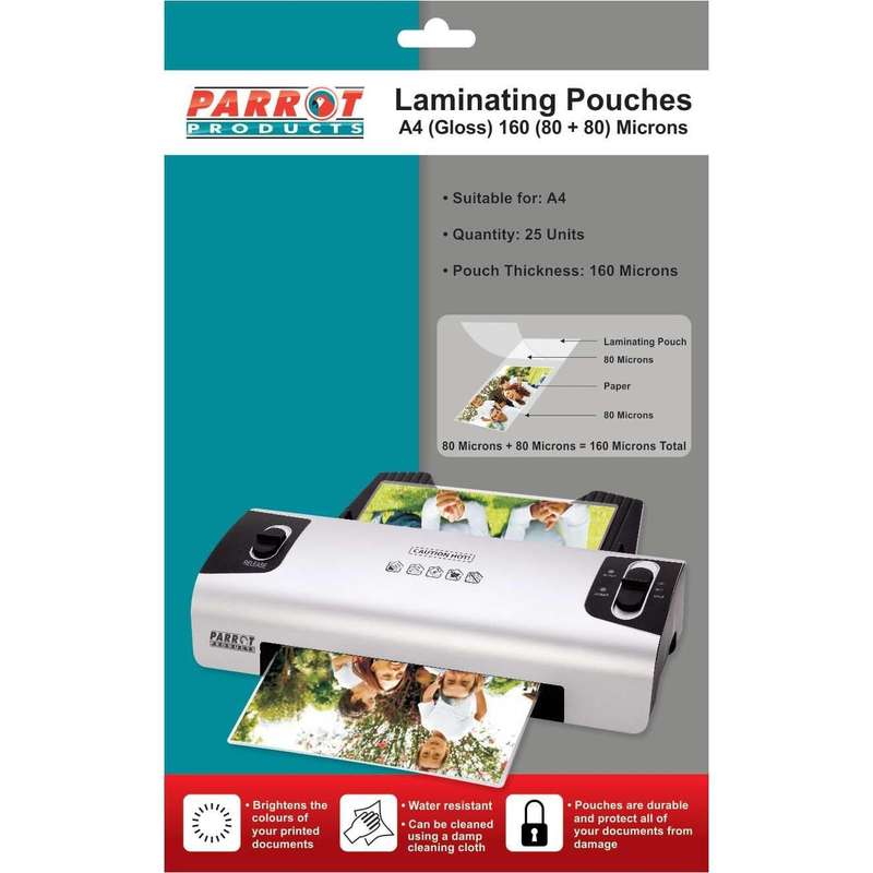 Parrot Laminating Pouches A4 Gloss 220x310mm 25-pack LFA480/25