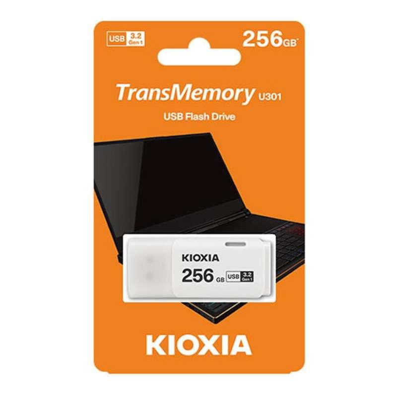 Kioxia TransMemory U301 256GB Type-A Flash Drive White LU301W256GG4