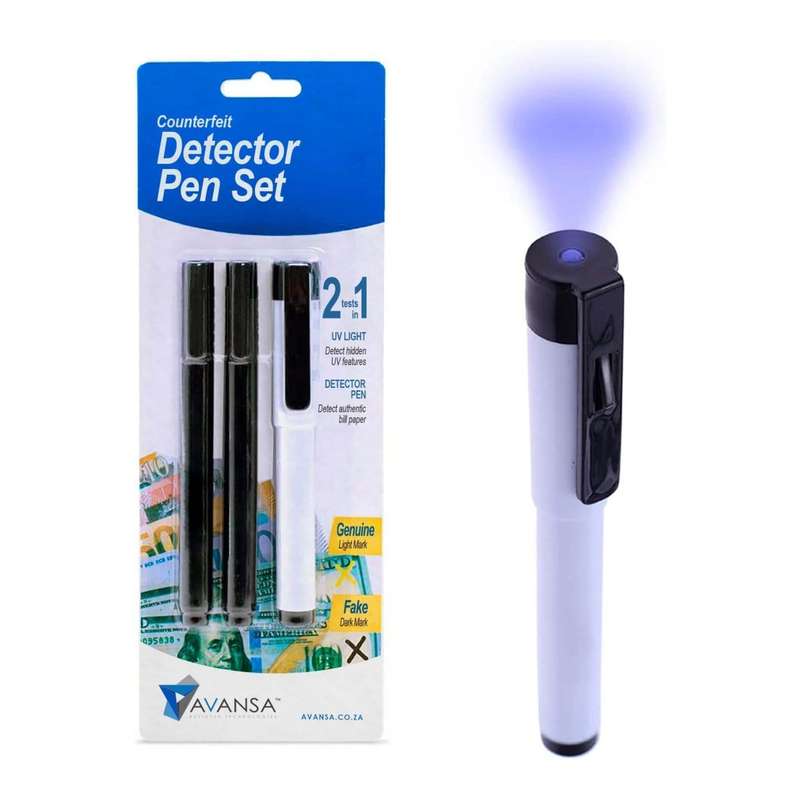 Avansa Counterfeit Pens with UV Light 3-pack M017