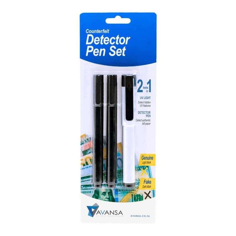 Avansa Counterfeit Pens with UV Light 3-pack M017