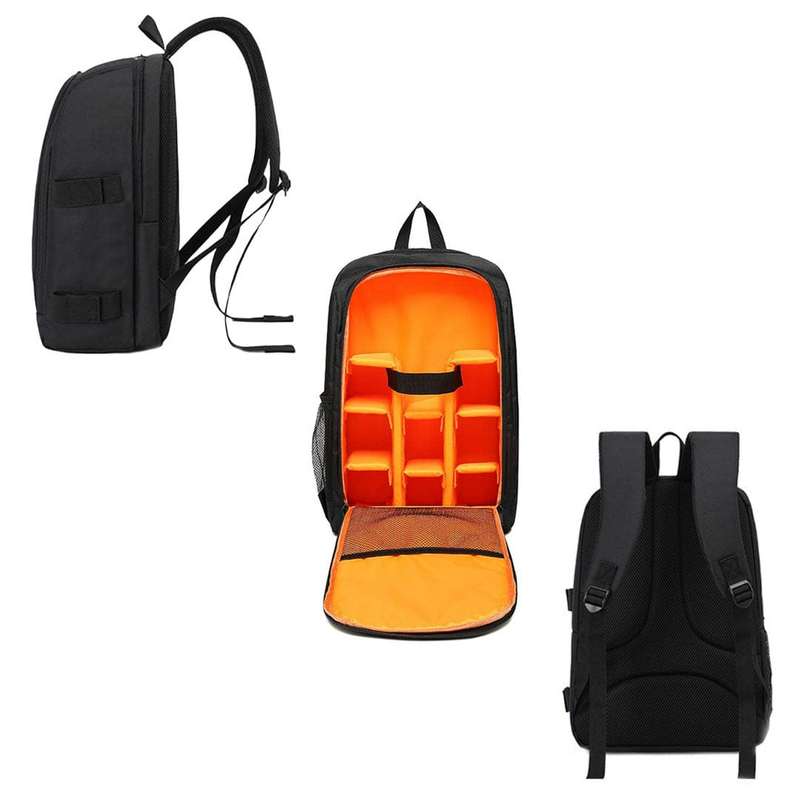 Tuff-LuvDSLR / Lens / 15-inch Notebook Day Bag Kit Backpack Black and OrangeM1722B