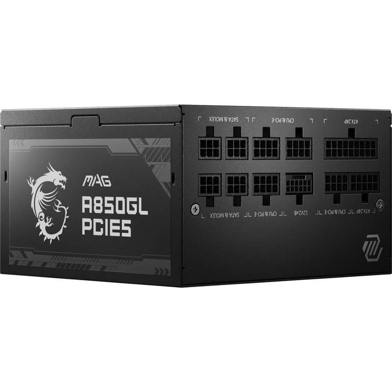 MSI MAG A850GL PCIE5 850W 80 PLUS Gold 20+4 pin ATX Black Power Supply