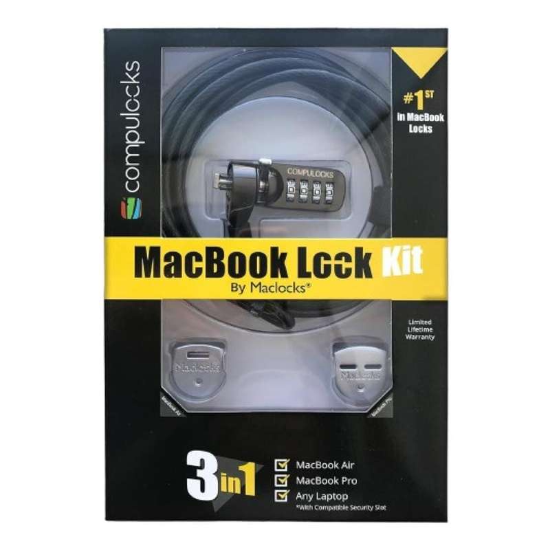 MacLocks Ledge 3-in-1 Security Combination Lock Kit MBPLDGCLKIT