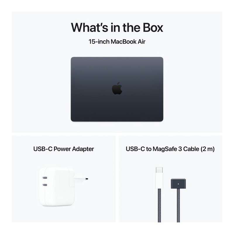 Apple MacBook Air 15.3-inch Retina Laptop - Apple M4 512GB SSD 24GB RAM macOS Midnight