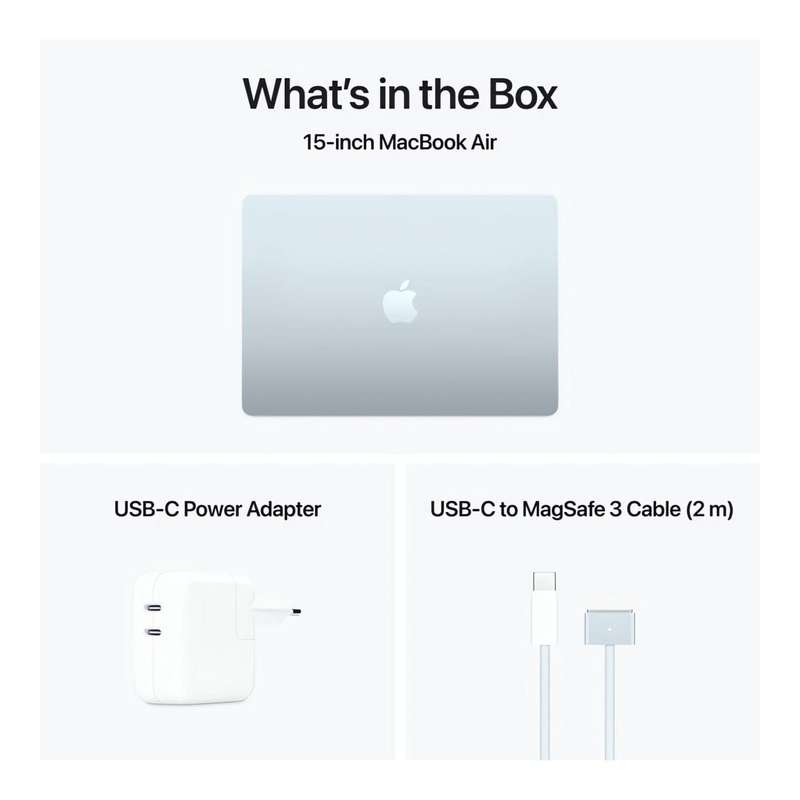 Apple MacBook Air 15.3-inch Retina Laptop - Apple M4 256GB SSD 16GB RAM macOS Sky Blue