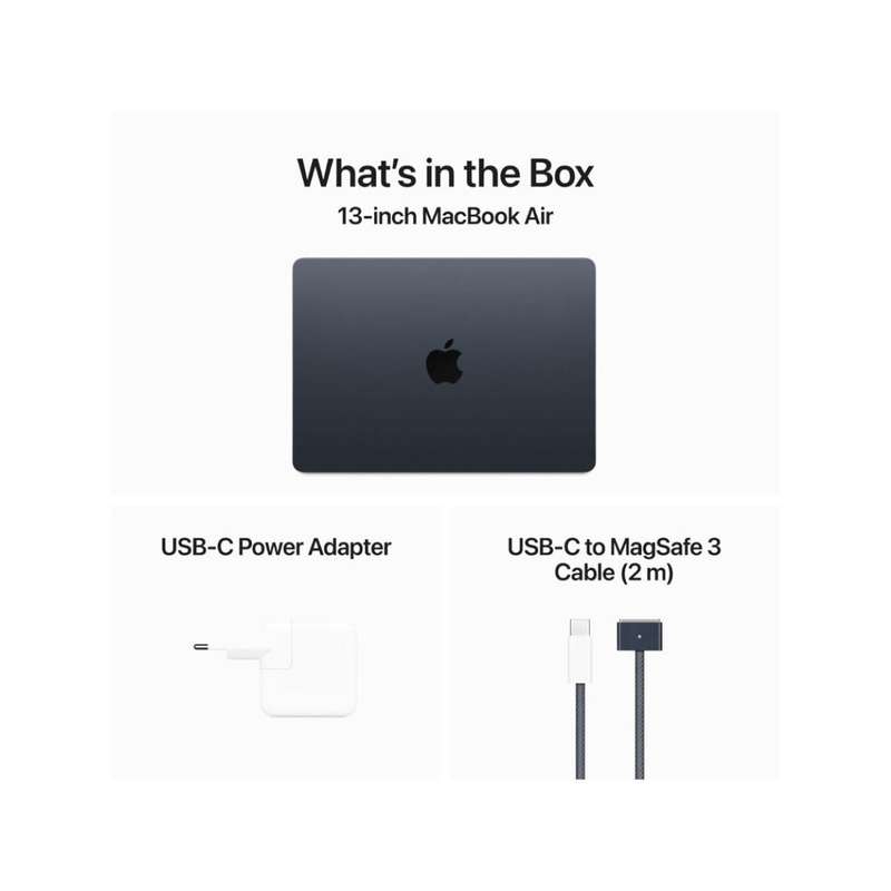 Apple MacBook Air 13.6-inch Retina Laptop - Apple M3 256GB SSD 16GB RAM macOS Midnight