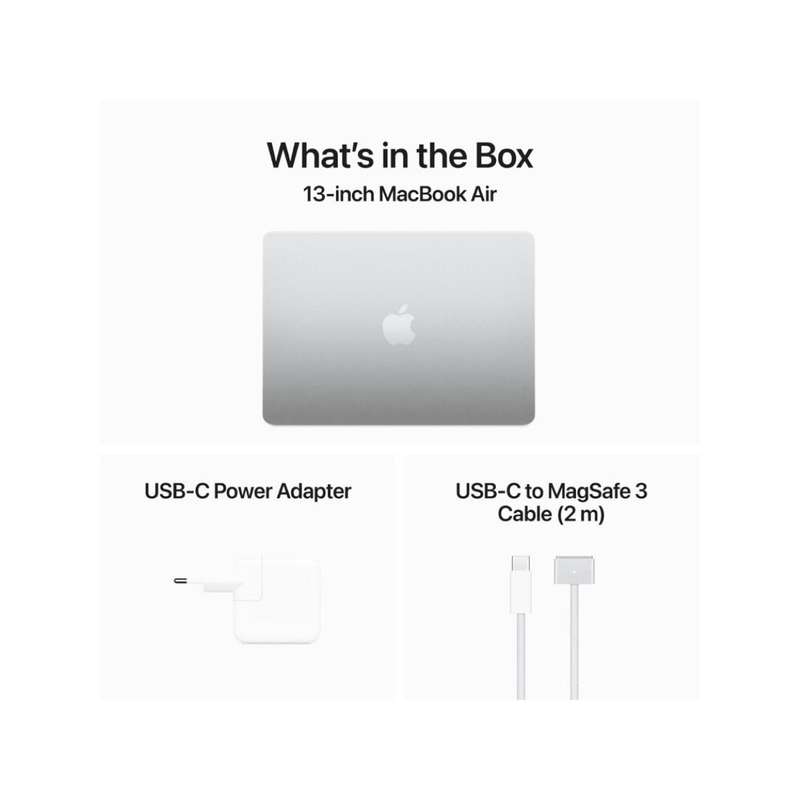 Apple MacBook Air 13.6-inch Retina Laptop - Apple M3 512GB SSD 24GB RAM macOS Silver