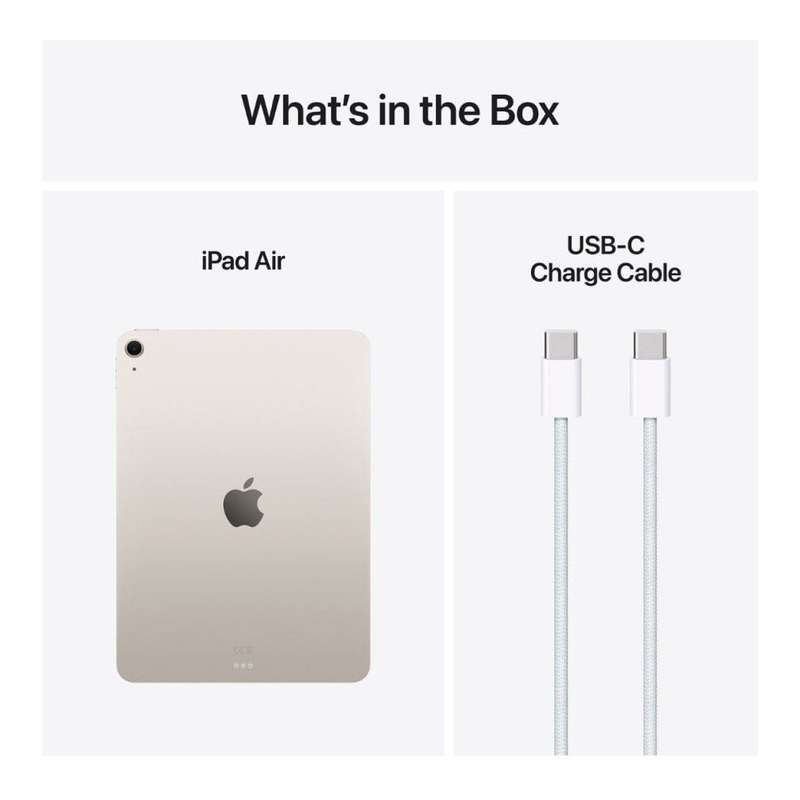 Apple iPad Air 11-inch Tablet - Apple M3 128GB ROM 8GB RAM Wi-Fi iPadOS 18 Starlight MC9Y4QA/A