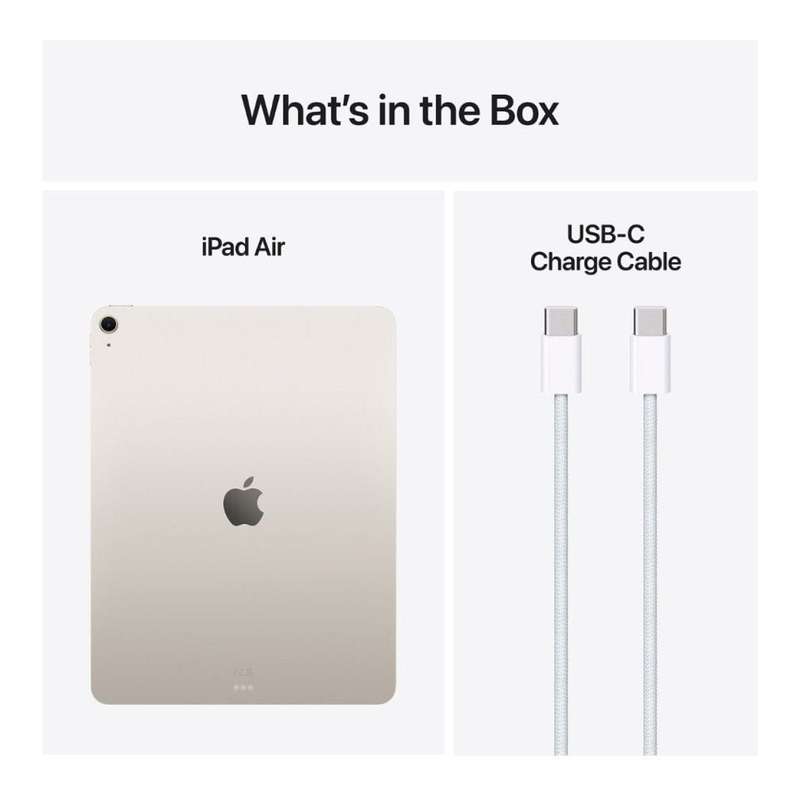 Apple iPad Air 13-inch Tablet - Apple M3 512GB ROM 8GB RAM Wi-Fi iPadOS 18 Starlight MCNX4QA/A