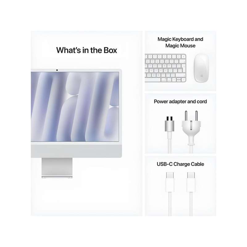 Apple iMac 24 23.5-inch Retina 4.5K All-in-One PC - Apple M4 512GB SSD 24GB RAM macOS Silver