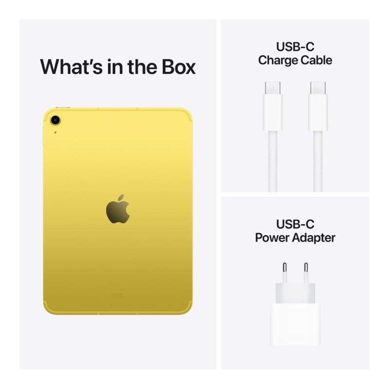 Apple iPad 11-inch Tablet - Apple A16 256GB ROM 8GB RAM Wi-Fi iPadOS 18 Yellow MD4J4QA/A