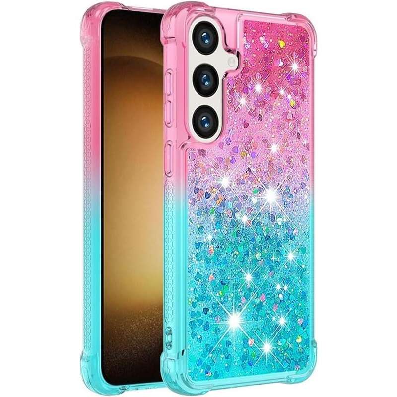 Tuff-Luv Glitter Bomb Bling Case for Samsung Galaxy S24 Pink Blue MF2864