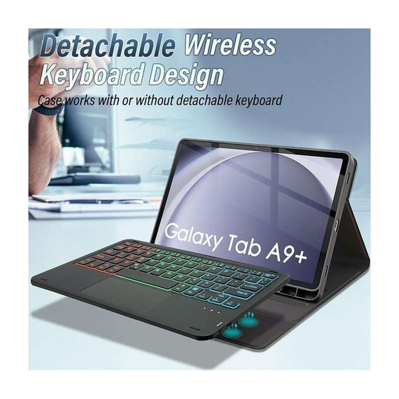 Tuff-Luv Bluetooth Keyboard Case with Trackpad and Pen Holder Black MF2886