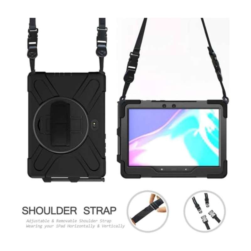 Tuff-Luv Armour Jack Rugged Case, Stand, Shoulder Strap & Pen Holder for Apple iPad Pro 13 Black ...