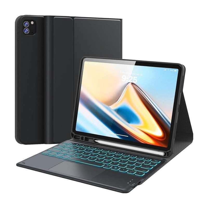 Tuff-Luv Bluetooth Folio Case and Keyboard with Trackpad for Apple iPad Pro 11 Black MF2941