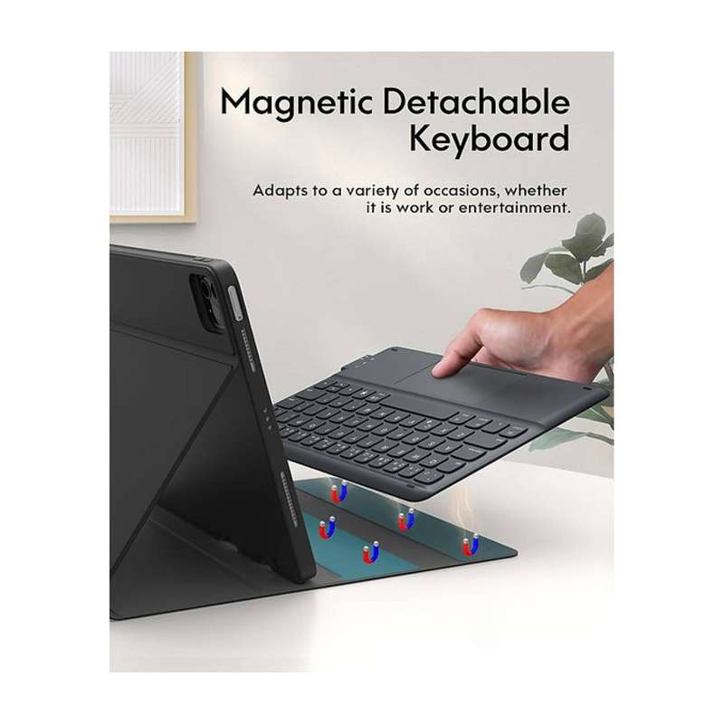Tuff-Luv Bluetooth Folio Case and Keyboard with Trackpad for Apple iPad Pro 11 Black MF2941