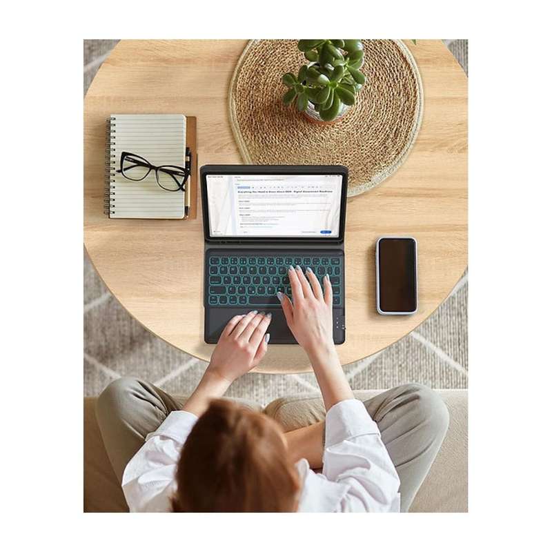Tuff-Luv Bluetooth Folio Case and Keyboard with Trackpad for Apple iPad Pro 11 Black MF2941
