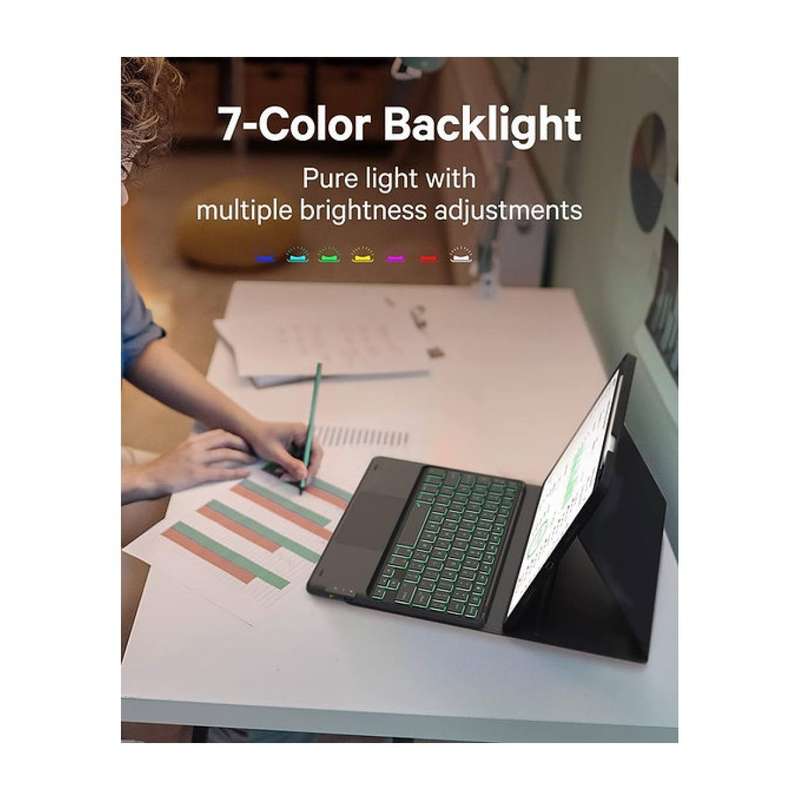 Tuff-Luv Bluetooth Folio Case and Keyboard with Trackpad for iPad Pro 13 Black MF2943