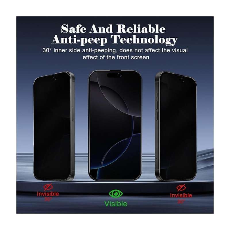 Tuff-Luv 2.5D Tempered Privacy Filter Glass for Apple iPhone 16 Pro Dark MF3671