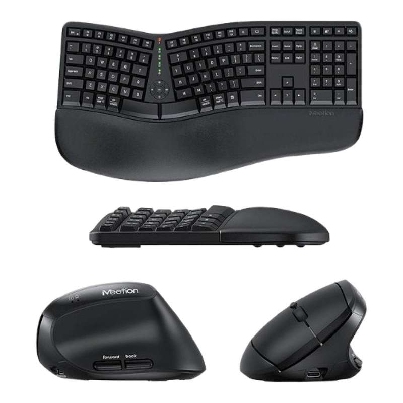 Tuff-Luv Split Arch Ergonomic Wireless Keyboard and Mouse Combo Black MF3860
