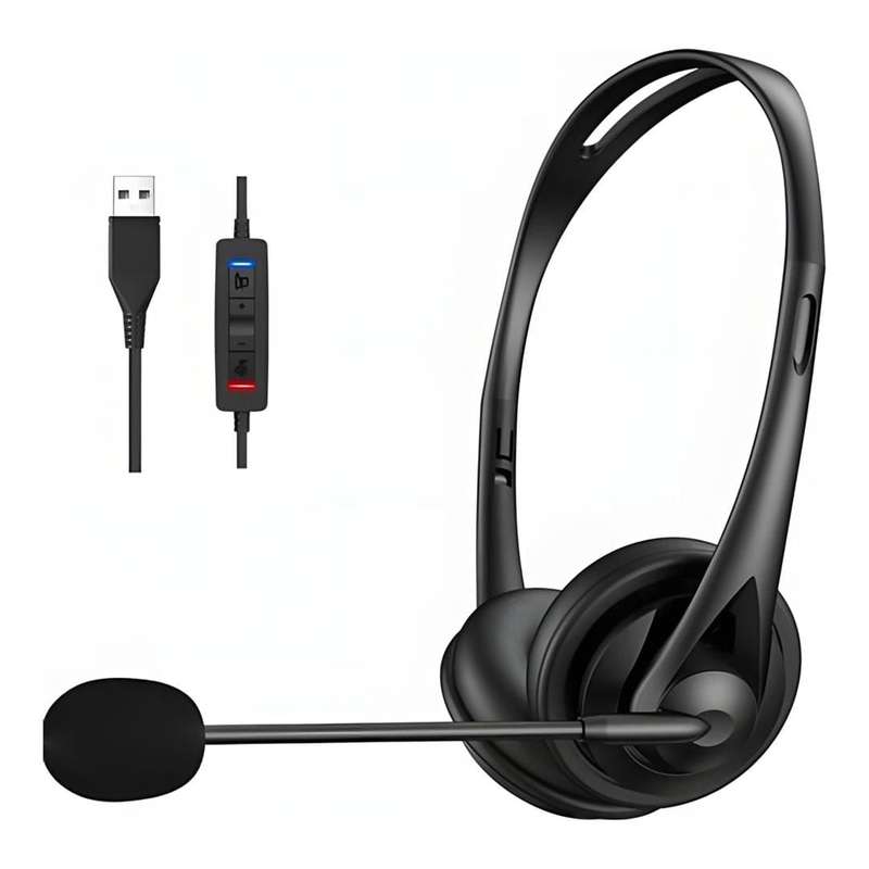 Tuff-Luv USB Wired Headset with Mic Black MF3884