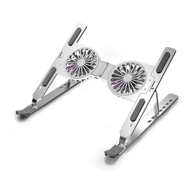 Tuff-Luv Ergonomic Adjustable Aluminum Laptop Stand with Dual Cooling Fans MF3925