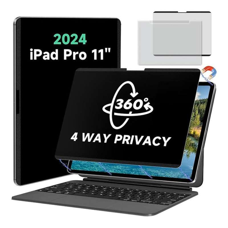 Tuff-Luv MF4036 11-inch 4-way Magnetic Privacy iPad Screen Protector Black