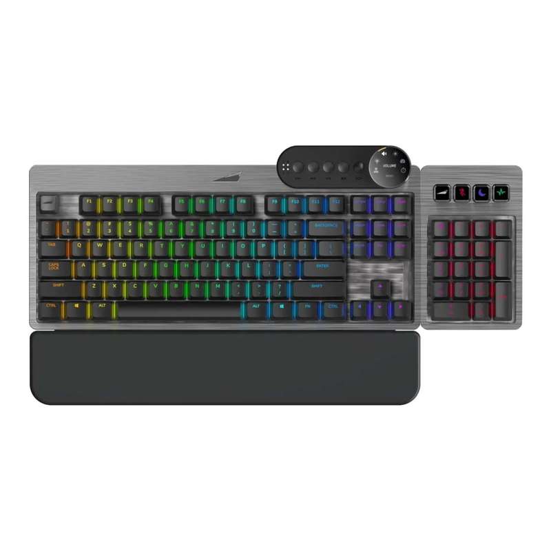 MOUNTAIN Everest Max Wired RGB Gaming Keyboard Grey MG-EVK1G-CO1-US
