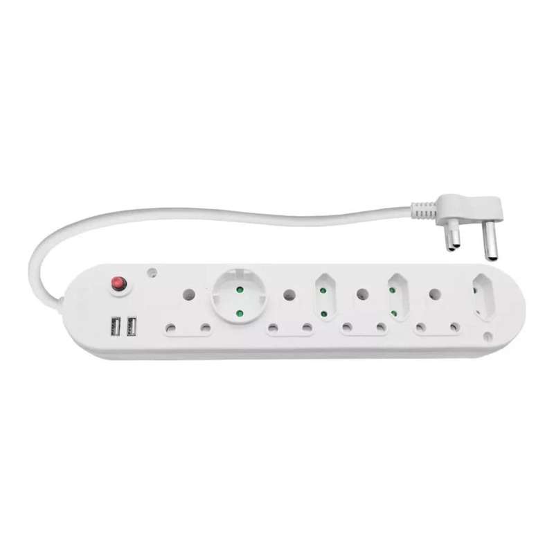 Scoop 8-way Multiplug with 2-port USB 0.5m MP-08WU