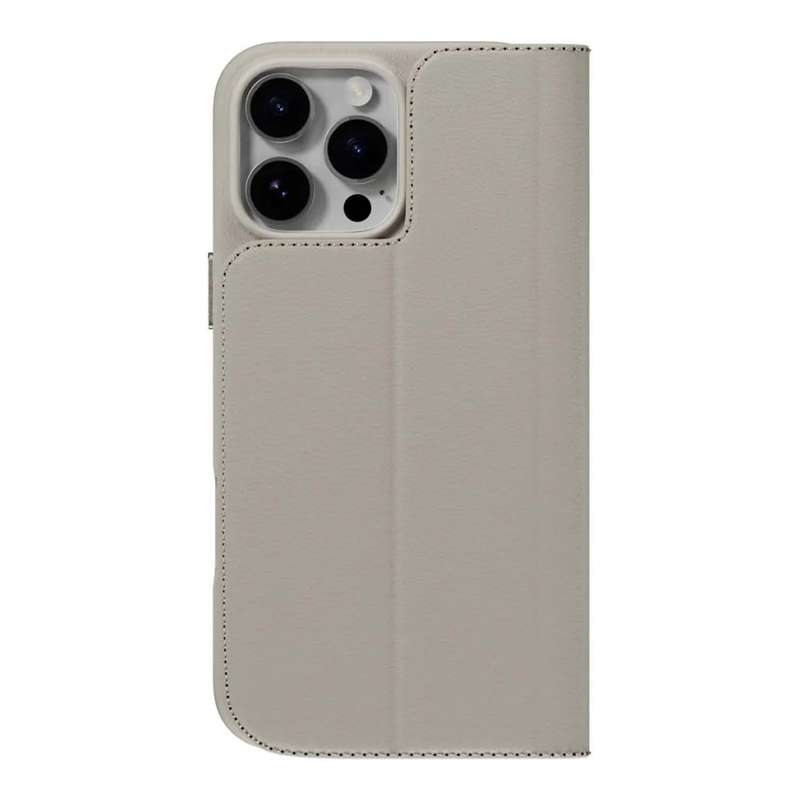 MagEasy Card Folio M Flip Leather Phone Case for iPhone 16 Pro Max - Starlight MPH67P263SI24