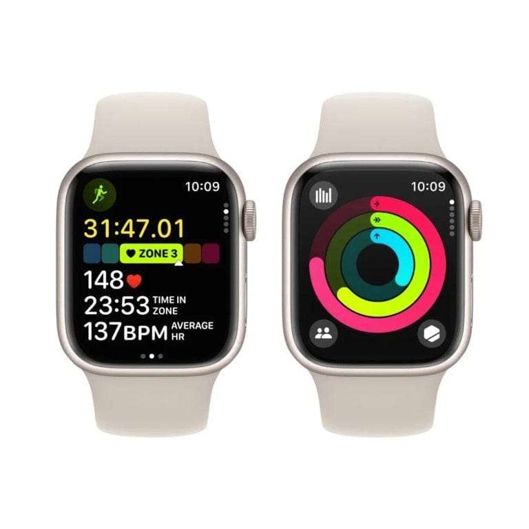 Apple Watch Series 9 GPS 41mm Starlight Aluminium with Starlight Sport Band S/M