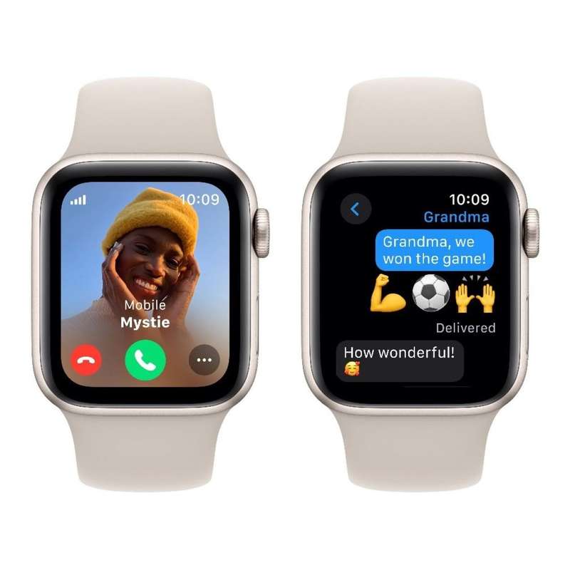 Apple Watch SE GPS 44mm Starlight Aluminium Case with Starlight Sport Band M/L MRGX3QR/A