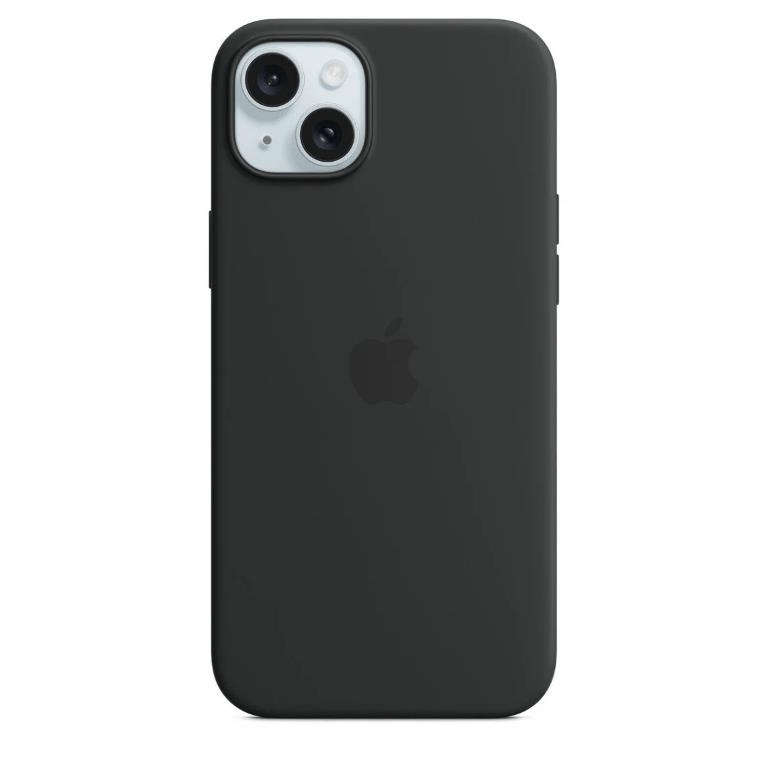 Apple iPhone 15 Plus Silicone Black Case with MagSafe Support