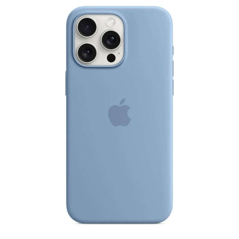 Apple iPhone 15 Pro Max Winter Blue Silicone Case with MagSafe Support