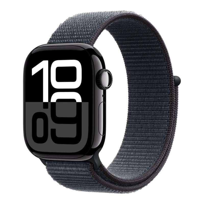 Apple Watch Series 10 GPS 42mm Jet Black Aluminium Case with Ink Sport Loop MWWG3QA/A