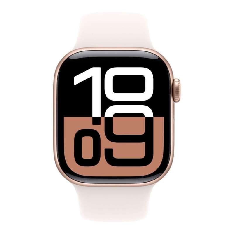Apple Watch Series 10 GPS 46mm Rose Gold Aluminium Case with Light Blush Sport Band - Small/Mediu...