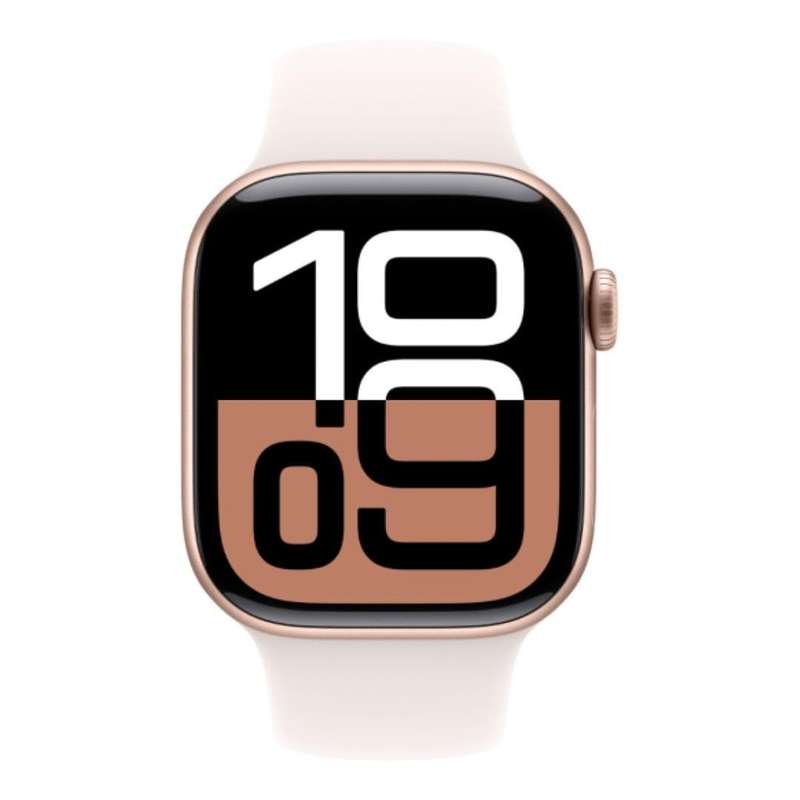 Apple Watch Series 10 GPS 46mm Rose Gold Aluminium Case with Light Blush Sport Band - Medium/Larg...