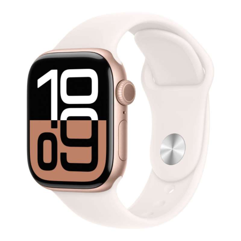 Apple Watch Series 10 GPS 46mm Rose Gold Aluminium Case with Light Blush Sport Band - Medium/Larg...