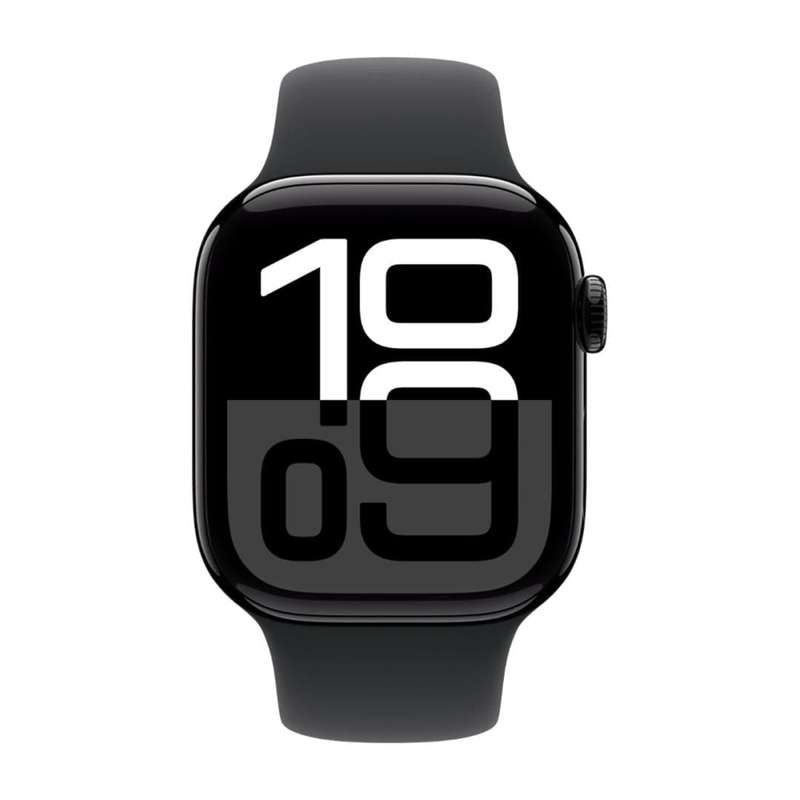 Apple Watch Series 10 GPS + Cellular 42mm Aluminium Case with Black Sport Band - Jet Black MWX73QA/A